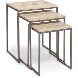 Premium Nesting Coffee <b>Table</b> Set of 2 Round Wood Center <b>Table</b> with <b>Black</b> Metal Frame Space-Saving Stacking <b>Side</b> <b>Tables</b> for Home - Product Image 5