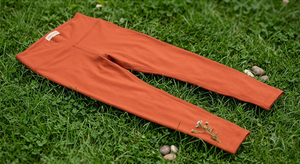 Leggings de fitness tricotés orange taille mi-haute pour femme, respirants, antibactériens, décontractés, longueur cheville, couleur unie, pour l'automne - Product Image 4