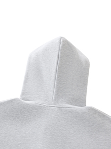 Boxy fleece <b>zip</b> hoodie 100% cotton heavyweight hoodie Eco-friendly men's sweatshirt Contrast stitched hoodie - Product Image 4