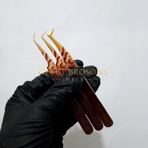 แหนบต่อขนตาปลายเรียบเคลือบกระดาษ สแตนเลส สำหรับต่อขนตารัสเซีย แบบ 90/45/90 องศา - Product Image 5