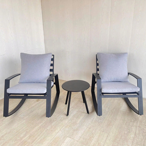 RK00167 Chaise à bascule d'extérieur moderne fabriquée en usine au Vietnam pour hôtels, salons et jardins, construction en acier et aluminium - Product Image 1