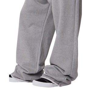 customized mens baggy <b>fleece</b> <b>trousers</b> wide leg pants drawstring waist open hem streetwear bottoms small logo sweatpants relaxed - Product Image 6