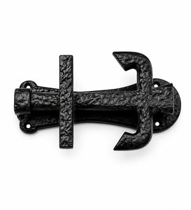 Timbre de puerta antiguo de hierro negro, resistente, de hierro fundido, estilo vintage. - Product Image 1