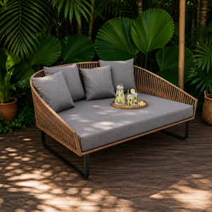 Muebles Modernos Exóticos de Bali, Juego de Sofás de Madera de Teca Sólida, Sofá de Ratán Tejido a Mano de Lujo, Muebles para Sala de Estar, Decoración del Hogar - Product Image 1