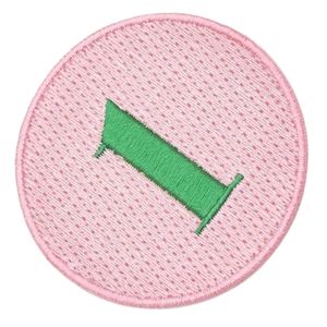 Pretty Girl Number 1 <b>Patch</b> Pink & Green Embroidered Round Applique Iron On Sew On Badge for <b>Jackets</b> Bags Hats DIY Apparel - Product Image 1