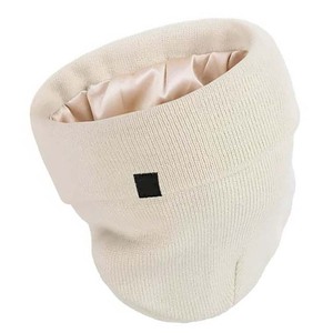 Custom Satin Lined Rib Knit Cuffed Beanie Soft Warm <b>Winter</b> <b>Hat</b> with Woven Label for <b>Men</b> Women OEM Private Label - Product Image 3