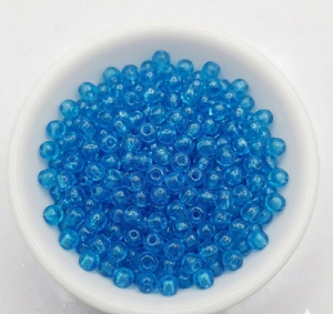 Jaunty 8'0 Round Preciosa <b>Seed</b> Beads (Blue Crystal Lampwork Glass) Loose Beads Mix Bulk <b>Pack</b> for Jewelry Making Craft Embroidery - Product Image 1