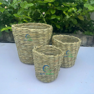 Cestas de almacenamiento ecológicas vietnamitas hechas a mano Cestas de hierba tejidas suaves y duraderas - Product Image 4