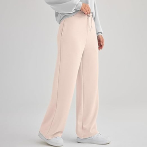 Best sale Cotton Sport Wear Yoga <b>Flare</b> Wide <b>Legging</b> Drawstring High Waist Women's Sweat Pant Joggers - Product Image 3