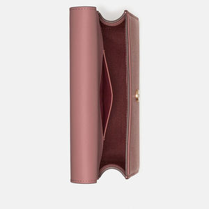 <b>Pink</b> Genuine Leather <b>Crossbody</b> <b>Bag</b> Chain Strap Flap Purse Women Messenger Handbag for Daily Travel - Product Image 2