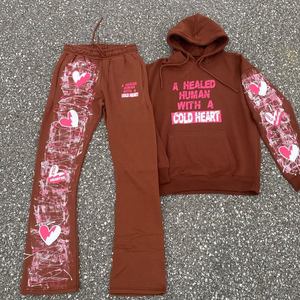 Fashion Unisex Eco-Friendly Reversible Tracksuit <b>Set</b> Acid Wash Winter Casual Breathable Plus Size Solid Pattern Heavyweight - Product Image 1