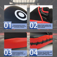 Mitaines de boxe en cuir avec logo personnalisé, coussinets de frappe professionnels incurvés pour MMA, équipement d'entraînement absorbant les chocs, vente en gros OEM