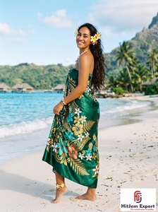 Paréo Sarong en Satin Personnalisé, Motif Floral Traditionnel à Pois, Tissu Tissé pour Plage et Resort, pour Garçons, Fabricant et Fournisseur OEM ODM - Product Image 4