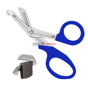 กรรไกรพยาบาลแบบ Trauma Shear ขนาด 5.5 นิ้ว สีน้ำเงินรอยัล ผลิตจากเหล็กกล้าไร้สนิมเยอรมัน สำหรับปฐมพยาบาลฉุกเฉิน ตัดผ้าพันแผล และใช้งานทางการแพทย์ - Product Image 1