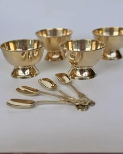 Golden Fruit Bowl Italian Brass Decorative Fruit <b>Vegetable</b> Pot Basket Large Gold Plated Bowl With <b>Stand</b> Pedestal Handmade - Product Image 2