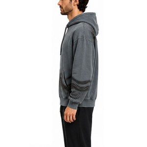 Felpe con cappuccio effetto acid wash più vendute da uomo, in cotone, a maniche lunghe, con vestibilità comoda per l'uso quotidiano e lo stile street. - Product Image 5
