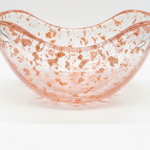 Bol décoratif en résine artisanale de luxe avec des paillettes de feuilles de cuivre |   Bol de service et centre de table artistique moderne - Product Image 5