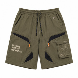 Shorts cargo tactiques Ripstop Olive pour homme, style Y2K, avec maille respirante, streetwear, multi-poches, faible MOQ, vente en gros OEM - Product Image 2