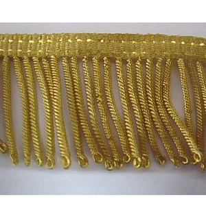 Frange en fil de métal doré de haute qualité pour la décoration de vêtements, frange en fil de métal doré pour une couture élégante - Product Image 2