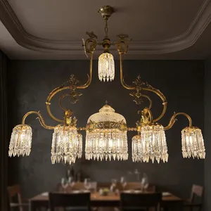 Lustre en cristal traditionnel à fixation au plafond, décoration intérieure pour salon, 100% fait main, forme irrégulière - Product Image 4