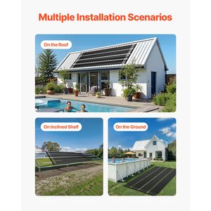 Pannelli Solari per Piscina in HDPE 2,75 x 20 piedi (2 Pezzi) - Riscaldatore Solare per Piscina Resistente e Impermeabile con Accessori Completi - Misura Universale - Product Image 5