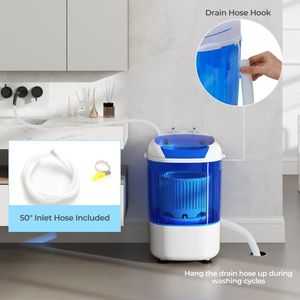 Mini lavatrice semiautomatica portatile da 2.5 kg con vasca centrifuga e tubo di scarico - Product Image 3