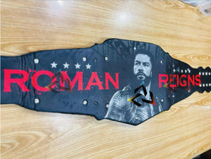 Ceinture de championnat de lutte personnalisée W-W-E Undisputed R-o-m-a-n R-e-i-g-n-s 4 mm – Plaques métalliques plaquées or, sangle en cuir - Product Image 6