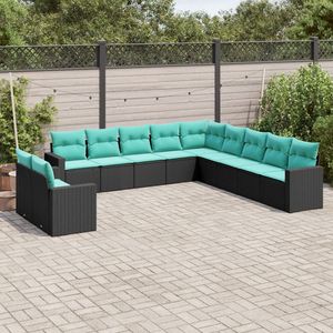 Conjunto de sofás de jardín en negro y azul - Product Image 1