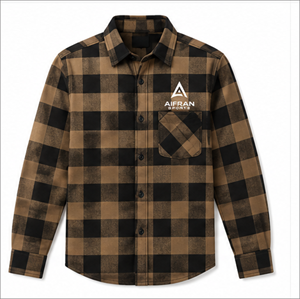 Mens Plaid Flannel Shirt Long Sleeve Mandarin Collar Button Up Pocket Casual Shirt Spring Wear - Product Image 6
