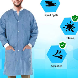 Blouse de laboratoire blanche professionnelle unisexe à manches longues pour adultes, tenue de travail médicale d'hôpital, uniforme de médecin, blouses de laboratoire de type scrub - Product Image 2