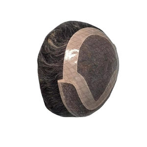 วิกผมแท้แบบโมโนฟรอนท์เลซ ผมจีน เวอร์จิ้นเรมี่  แบบต่อผม  แบบผมตรงหยิก  แบบผมลอนน้ำ  แบบผมลอนลึก สี 1b+เทา - Product Image 1