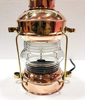 Lampe à huile multifonctionnelle Art Déco nautique en laiton, finition cuivre, 14 pouces, lampe de table, objet de collection maritime, décoration d'intérieur - Grande Vente