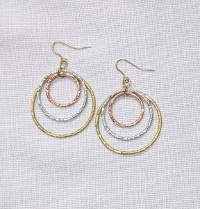 Shan India Hammered Antique Gold Wired Women's Stick Earrings Elegant Gold Plated <b>Brass</b> Textured Lead/Cadmium/Azo Free - Product Image 3