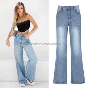 Jeans pour femmes à manches droites élastiques, délavés rétro, jeans haut de gamme pour hommes et femmes, vente directe en usine - Product Image 2