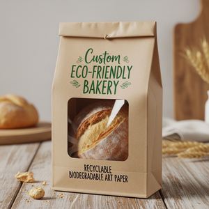 Bolsas de Papel para Panadería, Ecológicas, Reciclables, Biodegradables, con Ventana, Aptas para Microondas, para Regalos y Decoración - Product Image 1