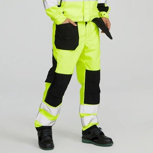 Men <b>High</b> Visibility Work Pants Fluorescent Reflective Safety <b>Trousers</b> With Logo Printing Oem Service - Product Image 6