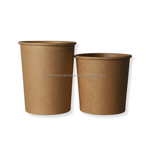 Tazón de Papel Resistente, Compostable y Desechable con Tapa, Recipientes para Preparación de Comidas, Tazón para Sopa, Tazón Ecológico de Papel Kraft, 8/10/12/16 oz - Product Image 1
