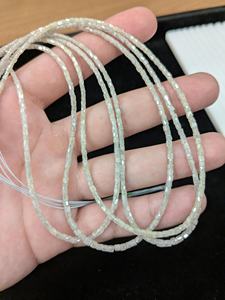 Cuentas Redondas Facetadas de Diamante Blanco Nieve Natural de 2.5 mm, Hilo de 15 Pulgadas, Cuentas de Diamante AAA para la Fabricación de Joyas - Product Image 4