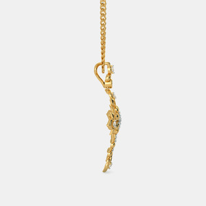 Collar con Colgante de Cruz Floral en Oro Amarillo con Diamante Cultivado en Laboratorio - Product Image 2