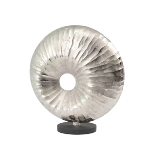 Sculpture décorative de table en aluminium coulé, feuilles dorées antiques de luxe avec base en marbre, décoration de table pour la maison ou le bureau - Product Image 6