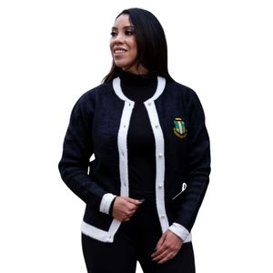 AKA Black and White <b>Cardigan</b> Women Greek Letter Knit <b>Sweater</b> Button Down Premium Cozy Stylish Casual Wear - Product Image 1
