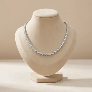 Collar de Diamantes Cultivados en Laboratorio con Corte Brillante, Certificado IGI, Color D, Oro, Estilo Hip Hop, Regalo de Boda para Mujer, Joyería - Product Image 3
