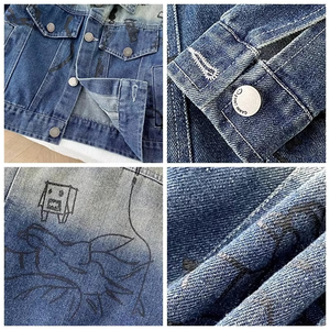 Chaqueta de Mezclilla con Degradado para Niños, Nueva Colección de Primavera, de Alta Calidad, con Estampado de Grafiti, a la Moda, Elegante - Product Image 5