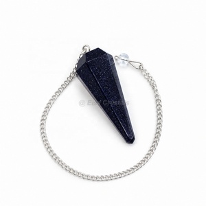 Pendentif de radiesthésie en obsidienne noire, pendule de guérison spirituelle en pierres précieuses, fournisseur et exportateur en gros - Product Image 5