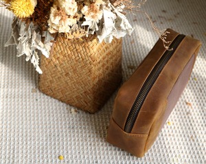 Leather Canvas Toiletry Bag Travel Organizer Waterproof Cosmetic Storage Dopp Kit Travel <b>Case</b> LCTB-0080 - Product Image 4