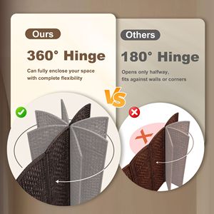 "3 Panel Folding Privacy <b>Screen</b> 70.9" Tall Weave Partition <b>Wall</b> Divider for Bedroom & Coffee Area" - Product Image 5