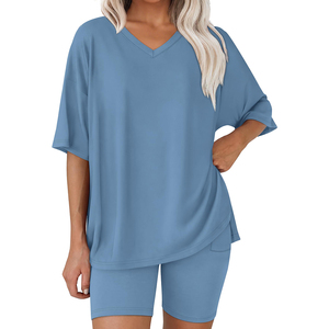 Ensemble d'été de qualité supérieure pour femmes, ultra doux, respectueux de la peau et respirant, produit élégant, ensemble moderne pour femmes - Product Image 3