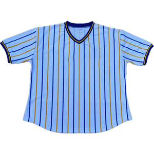 เสื้อเบสบอลลายทางสีขาว SGRho แบบกำหนดเองสำหรับผู้หญิง |   เสื้อเจอร์ซีย์คอวีของชมรมเอสจีโร่ |   โพลีเอสเตอร์ 100% ระบายอากาศได้ดี - Product Image 5
