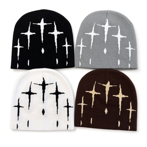 Custom Jacquard Knit Beanie Cap with Letter Pattern Trendy <b>Hat</b> for <b>Men</b> and Women Stylish Headwear Design For <b>Winter</b> Outfit - Product Image 1
