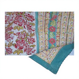 ผ้าคลุมเตียงพิมพ์ลายบล็อกแบบระบายอากาศได้ พร้อมงานปักมือ ดีไซน์สวยงาม ผ้าปูที่นอนแบบเรียบและแบบรัดมุม ขนาดคิงไซส์ สำหรับใช้ในบ้าน - Product Image 1